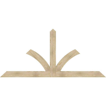 Ekena Millwork Richland Rough Sawn Timber Gable Bracket, Douglas Fir, 108"W x 49"H x 4"D x 6"F, 11/12 Pitch GBW108X49X0406RIC00RDF